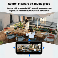 Camera de supraveghere exterioara tripla 4K 9MP cu Wi-Fi, PTZ si zoom optic 8x - 7