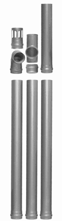 Kit de evacuare Fornello pentru centrale pe peleți, otel negru 1,2 mm, 80 mm, 3,5 metri - 1