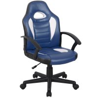 Scaun gaming US92 Euro, albastru, dimensiuni 55x55x88-100 cm - 4
