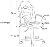 Scaun gaming US92 Euro, albastru, dimensiuni 55x55x88-100 cm - 2
