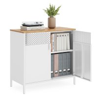 Dulap Metalic Fiset Songmics Alb 80x40x76 cm - Organizare Versatilă - 2