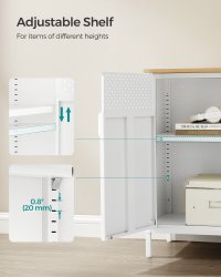 Dulap Metalic Fiset Songmics Alb 80x40x76 cm - Organizare Versatilă - 6