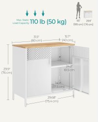 Dulap Metalic Fiset Songmics Alb 80x40x76 cm - Organizare Versatilă - 7