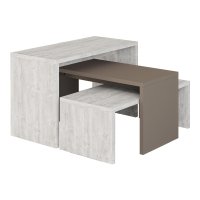 Set 3 masute Kantar Pako World, alb si bej deschis, 65x30x39 cm - 1