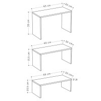 Set 3 masute Kantar Pako World, alb si bej deschis, 65x30x39 cm - 6