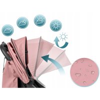 Carucior sport pentru copii Nukido Paseo Roz cu suspensii, spatar reglabil, pliere compacta potrivit pentru avion - 5