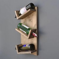 Stand sticle vin din lemn,seria wood, Homs Bar, Natur, 50 x 28 x 11 cm,700138 - 1