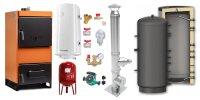 Pachet Completo Centrala pe Combustibil Solid Fiama W 45 kW cu Puffer de 1000 Litri si Accesorii - 1