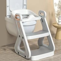 Reductor Wc copii pliabil Little Mom White, multifunctional, in structura triunghiulara, cu colac moale PU, inaltime ajustabila, prevazut cu manere, protectie antistropire, antiaderent, potrivit si toaletelor patrate - 8