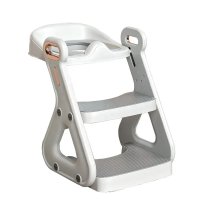 Reductor Wc copii pliabil Little Mom White, multifunctional, in structura triunghiulara, cu colac moale PU, inaltime ajustabila, prevazut cu manere, protectie antistropire, antiaderent, potrivit si toaletelor patrate - 4