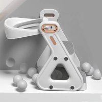 Reductor Wc copii pliabil Little Mom White, multifunctional, in structura triunghiulara, cu colac moale PU, inaltime ajustabila, prevazut cu manere, protectie antistropire, antiaderent, potrivit si toaletelor patrate - 5