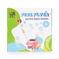 Masina electrica de facut baloane pentru copii Moni Flyer Roz cu maner de impingere, design avion, solutie de baloane 2x60ml inclusa - 2
