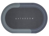 Covor de Baie GRI Antiderapant si Absorbant Model Bathroom Oval 58 x 78 cm - 1