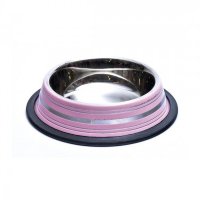 Castron antiderapant din inox, Enjoy, roz, 0.25 L - 1