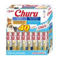 INABA Churu Creamy Varieties, Ton, cutie recompense fără cereale pisici, (piure), 560g - 2