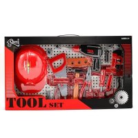 Set Unelte pentru Copii Tegole cu Masina de Gaurit si Casca, 3 ani+, Multicolor - 1