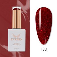 Oja Semipermanenta Everin Royal Collection 10 ml - 133 Red Glitter | Nuanta Rosie Stralucitoare - 1