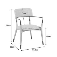 Scaun, Sentana, Crem, 56.5x56x79 cm - 6
