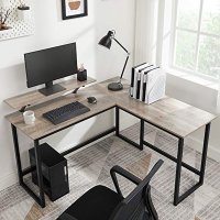 Birou de Colt Vasagle Negru-Ivoar 140x130x92.2 cm - 1