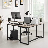 Birou de Colt Vasagle Negru-Ivoar 140x130x92.2 cm - 4