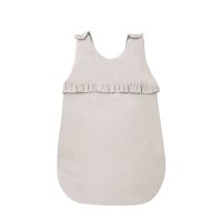 Sac de dormit MimiNu pentru bebelusi, iarna, volanase, bumbac Oeko Tex, fermoar lateral, 70 cm, 0-6 luni, 2.5 Tog, Royal Beige - 1