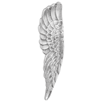 Sculptura Aripi de Inger Argintii 91x31x5 cm din Aluminiu - 2