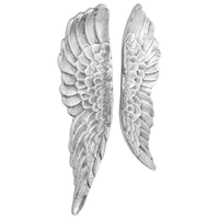 Sculptura Aripi de Inger Argintii 91x31x5 cm din Aluminiu - 1