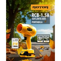 Suflanta Aer pe Acumulator Rotor RCB-1.5A 45m/s, 21V/1,3Ah - 1