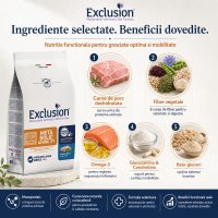 EXCLUSION Monoprotein VD Metabolic&Mobility Medium/Large, M-XL, Porc și Fibre, dietă veterinară, hrană uscată câini, obezitate, sistem articular, 12kg - 5