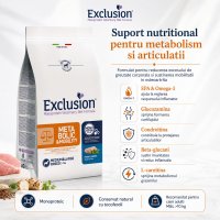 EXCLUSION Monoprotein VD Metabolic&Mobility Medium/Large, M-XL, Porc și Fibre, dietă veterinară, hrană uscată câini, obezitate, sistem articular, 12kg - 4