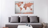 Tablou din plută - Brick World [Cork Map] 90x60 cm - 2