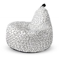 Fotoliu Updeco Puf Bean Bag tip Big Chill alb cu ursi - 5