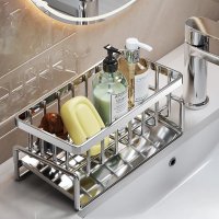 Suport din otel inoxidabil pentru burete si accesorii chiuveta, 23 x 10 x 9 cm - 1