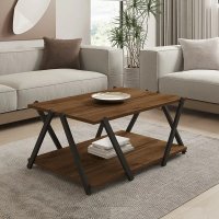 Masa de Cafea Larisa Nuc si Negru 94 cm - 1
