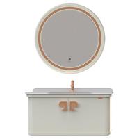 Set mobilier baie suspendat Pierre Cardin Eva, 3 piese, alb-aramiu mat, 101 cm - 1