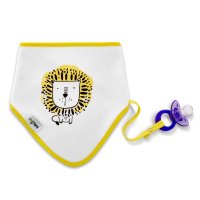 Baveta cu suport suzeta BabyJem Triangle White - 1