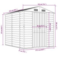 Sopron de gradina antracit din otel galvanizat - 191x215x198 cm - 12