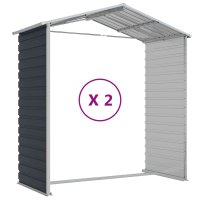 Sopron de gradina antracit din otel galvanizat - 191x215x198 cm - 9