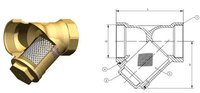 Filtru Y din alama 3/4 inch pentru instalatii de incalzire si apa - 2