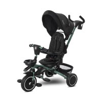 Tricicleta pentru copii Lorelli Freccia Black Green multifunctionala, pliabila, sezut rotativ 360 grade, greutate admisa 25 kg, roti Eva - 6