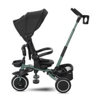 Tricicleta pentru copii Lorelli Freccia Black Green multifunctionala, pliabila, sezut rotativ 360 grade, greutate admisa 25 kg, roti Eva - 3
