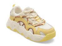 Pantofi sport FLAVIA PASSINI galbeni, 5376, din material textil si piele naturala - 1
