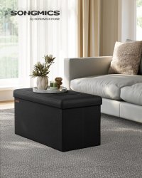 Cufar de depozitare pliabil Songmics Negru 76x38x38 cm - 1