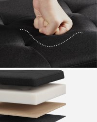Cufar de depozitare pliabil Songmics Negru 76x38x38 cm - 5