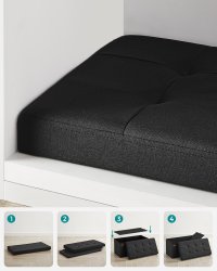 Cufar de depozitare pliabil Songmics Negru 76x38x38 cm - 6