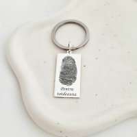 Breloc personalizat cu amprenta si mesaj - Argint 925 - 1