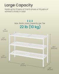 Pantofar Alb din Bambus 70x25x51.5 cm - 5