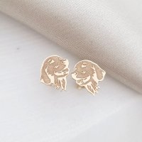 Cercei Labrador din Aur Galben 14K cu Inchidere Tip Surub - 1