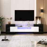 Suport TV Modern Negru si Alb | Aosom Romania - 1