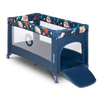 Patut pliant Lionelo Stefi, 2 in 1, cu intrare laterala, 120x60 cm, Blue Navy - 1